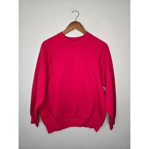 Vintage Womens Blank Crewneck Fruit Of The Loom Large Red Sweatshirt 90s